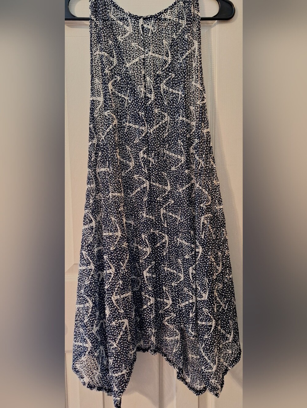 Paradise Navy Anchor Pattern Swim Cover Up Dress Size M/L - Picture 5 of 8